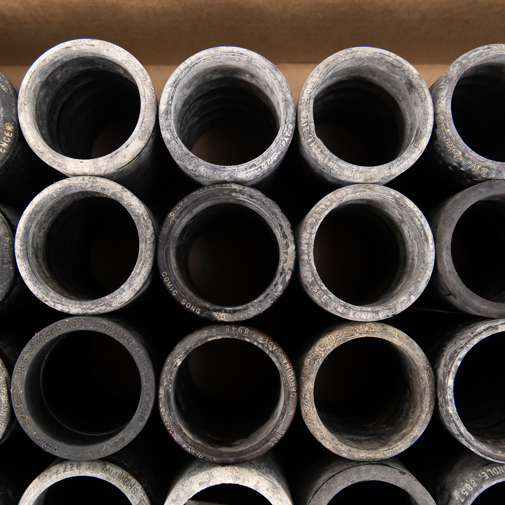 50 Black Wax Cylinders-Minstrel, Baseball & More