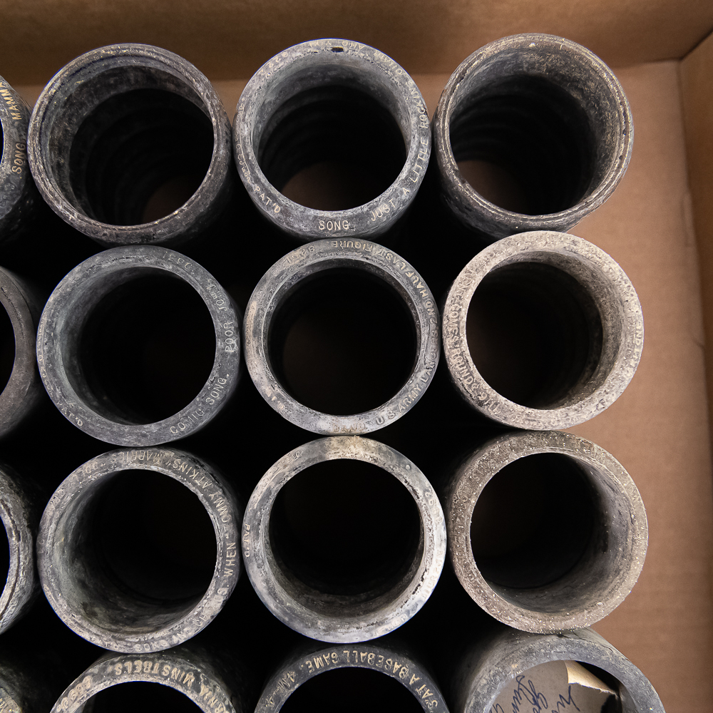 50 Black Wax Cylinders-Minstrel, Baseball & More