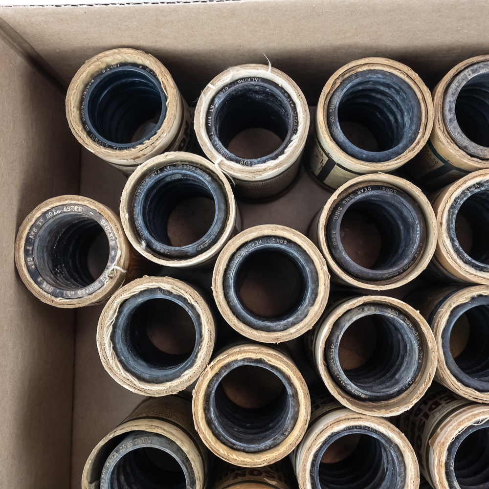 42 Vintage Black Wax Cylinder Records