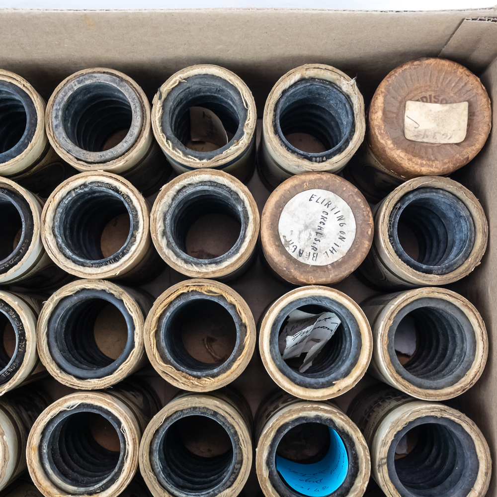 42 Vintage Black Wax Cylinder Records