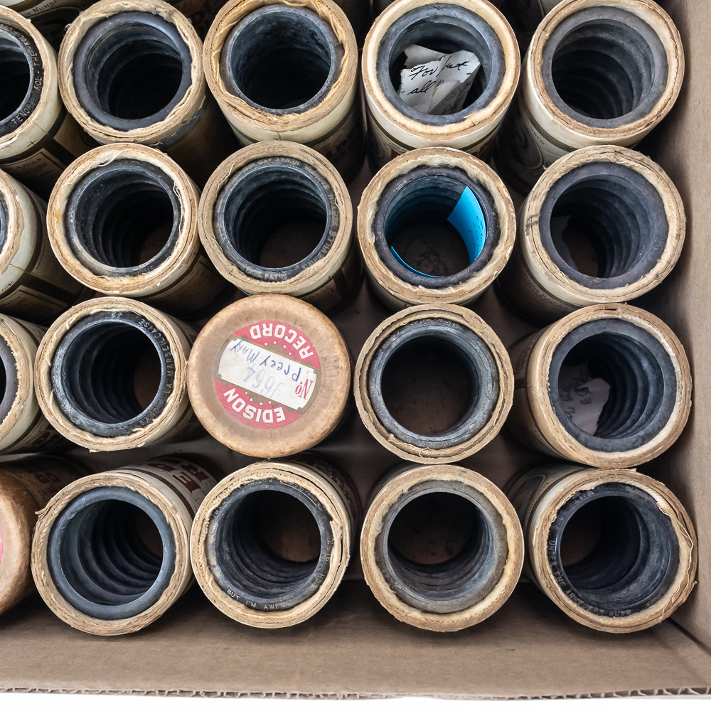 42 Vintage Black Wax Cylinder Records
