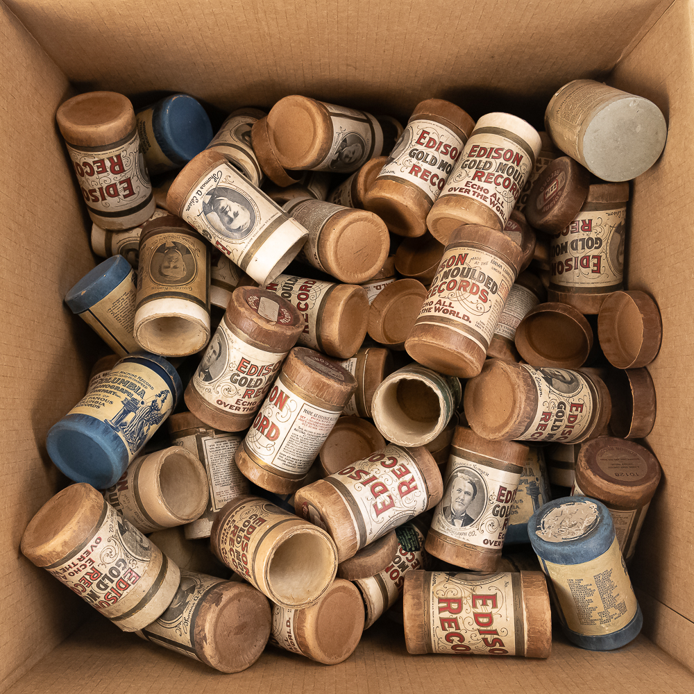 Large Lot of Empty Cylinder Record Boxes