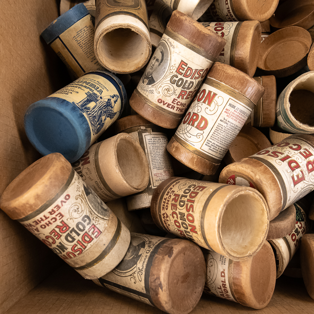 Large Lot of Empty Cylinder Record Boxes