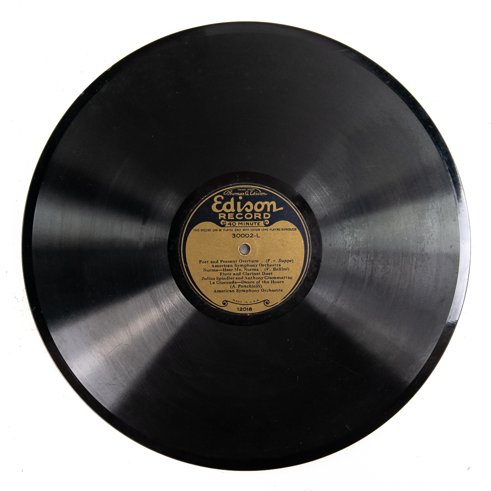 Edison 40 Minute LP Disc Record