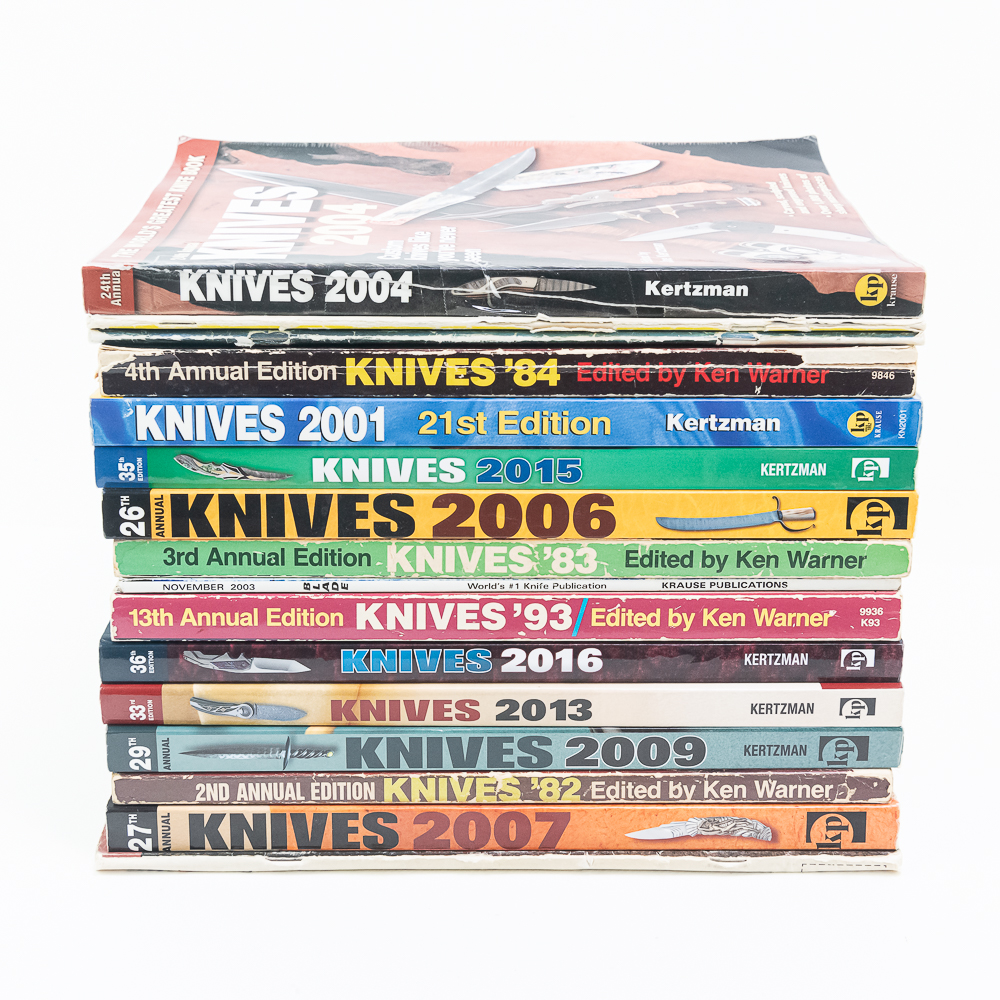 (12) KNIVES Catalogs and (4) BLADE Magazines