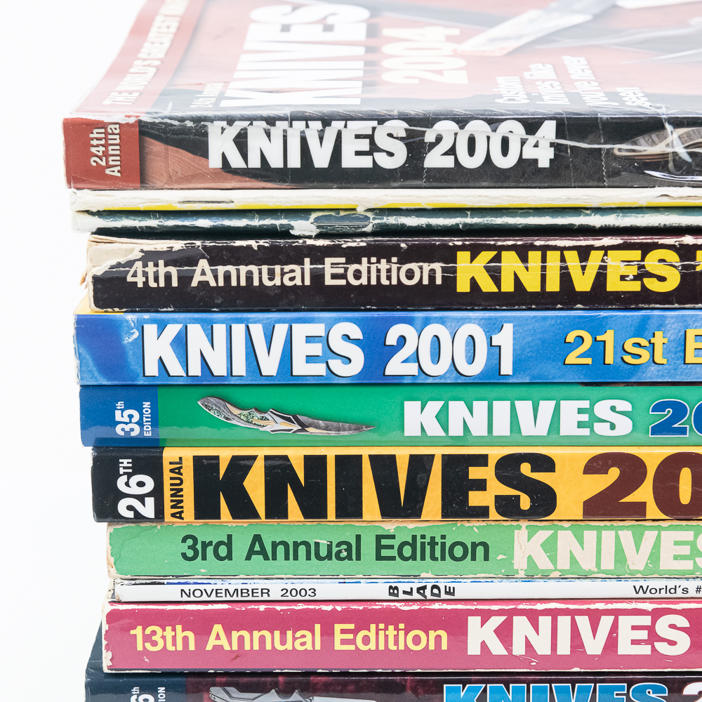 (12) KNIVES Catalogs and (4) BLADE Magazines