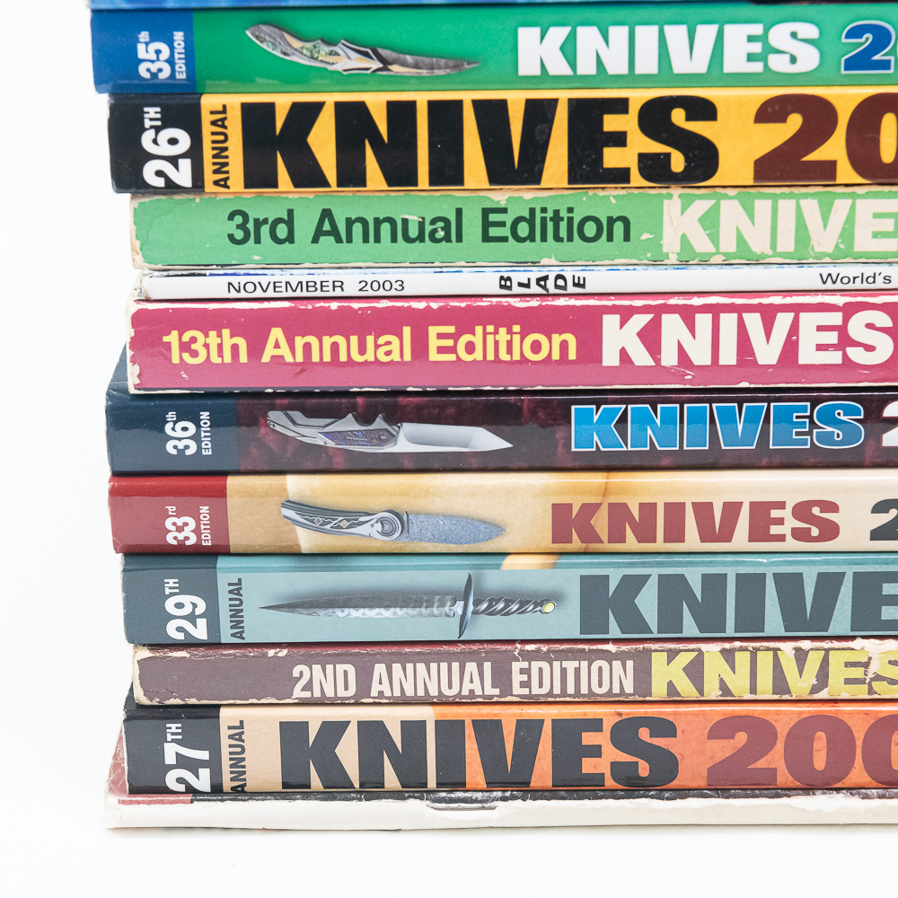 (12) KNIVES Catalogs and (4) BLADE Magazines