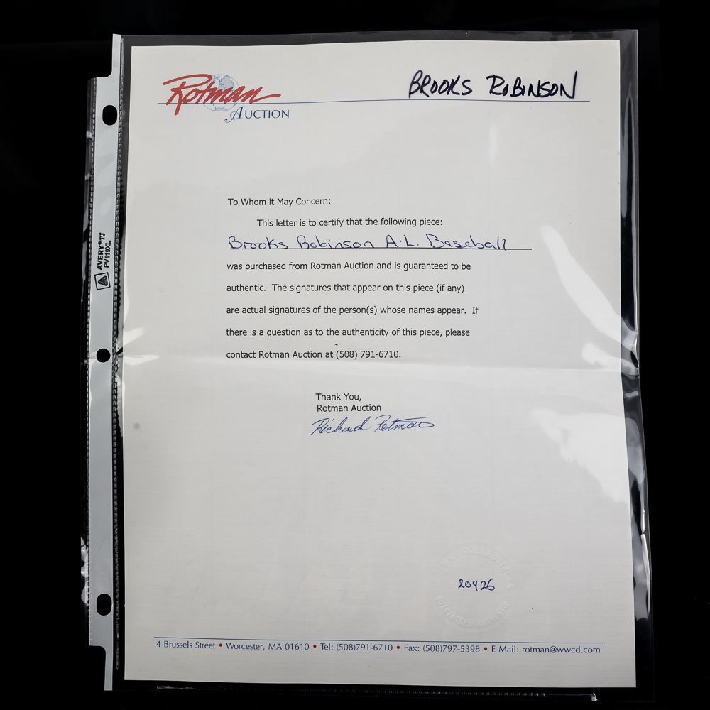 Brooks Robinson & Jim Palmer Autographed Baseballs