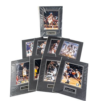 (9)Assorted NBA Licensed Matted Photographic Print. (9) Assorted NBA officially licensed matted 