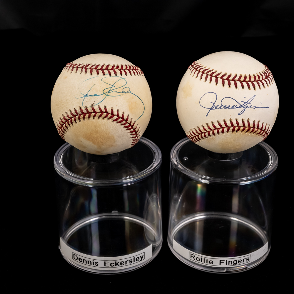 Rollie Fingers & Dennis Eckersley Signed Baseballs