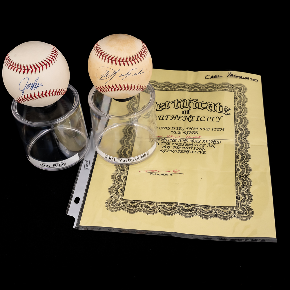 C. Yastrzemski & Jim Rice Autographed AL Baseballs