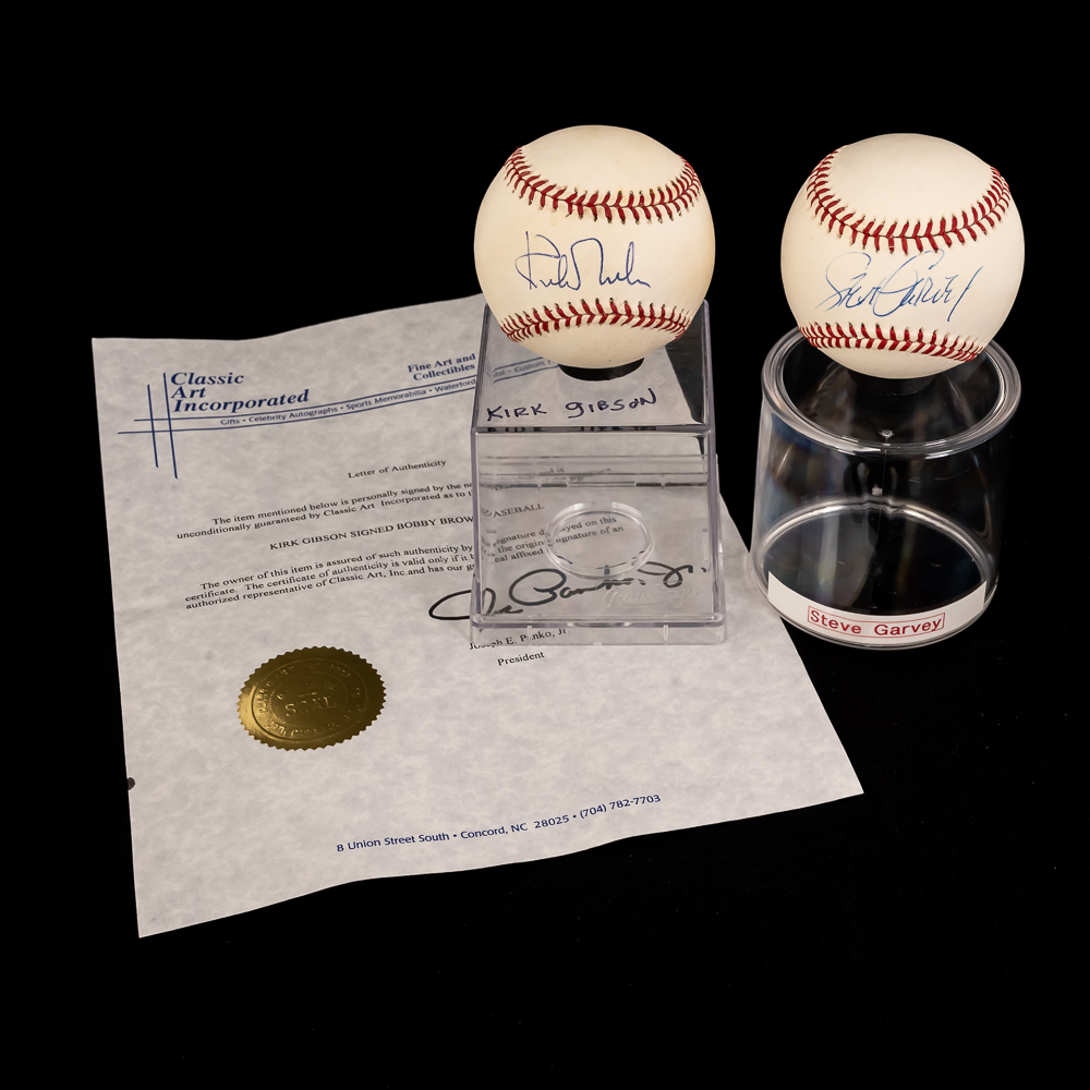 Steve Garvey & Kirk Gibson Autographed Baseballs