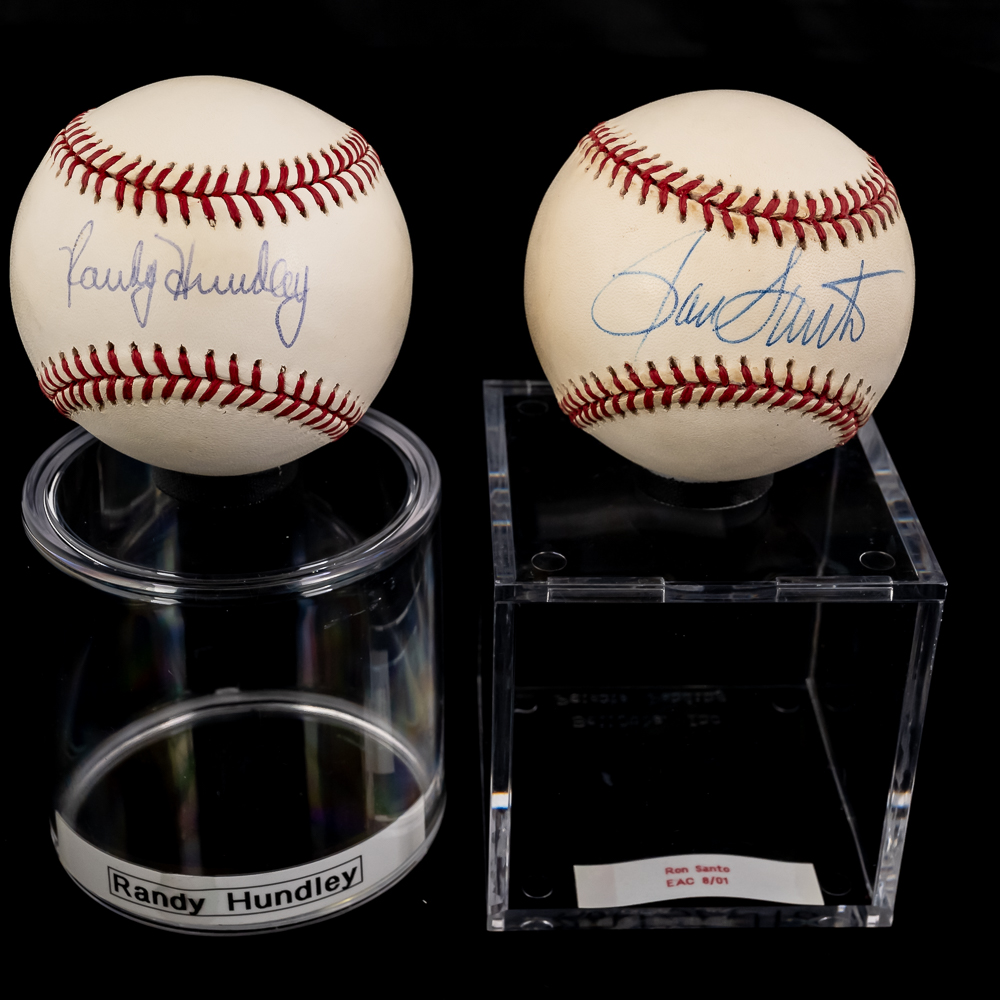 Ron Santo & Randy Hundley Autographed Baseballs