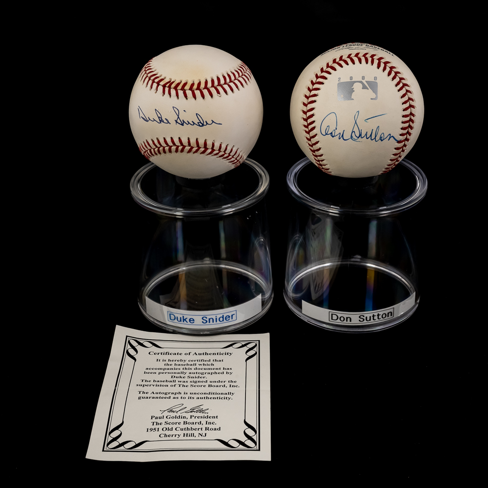 Duke Snider & Don Sutton Autographed MLB Baseballs
