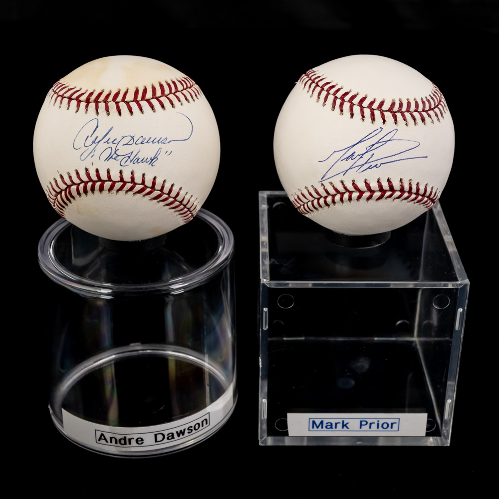 Andre Dawson & Mark Prior AUTOGRAPHED Baseballs