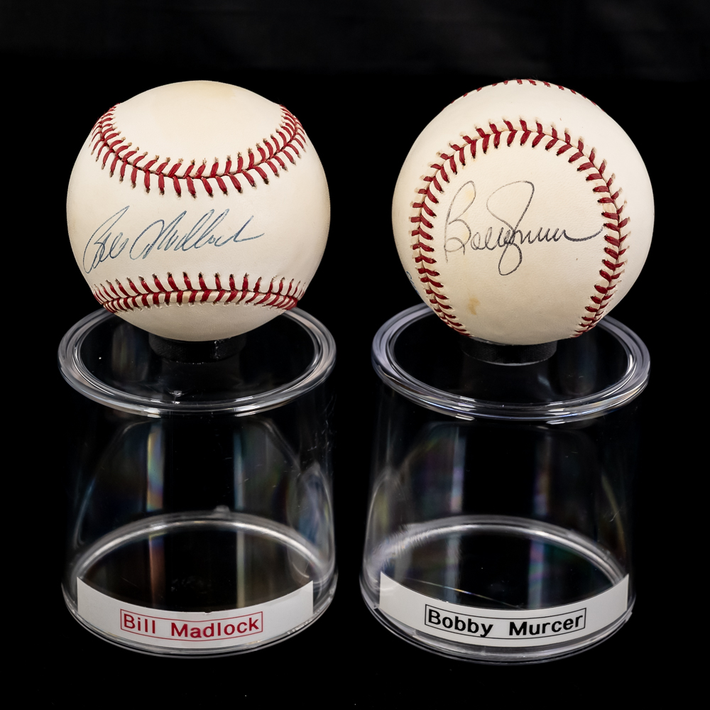 Bobby Murcer & Bill Madlock Autographed Baseballs