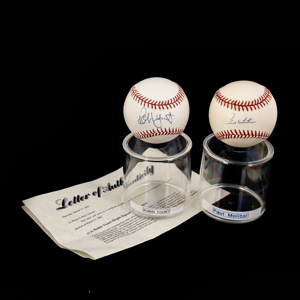 Molitor & Yount Autographed Official MLB Baseballs