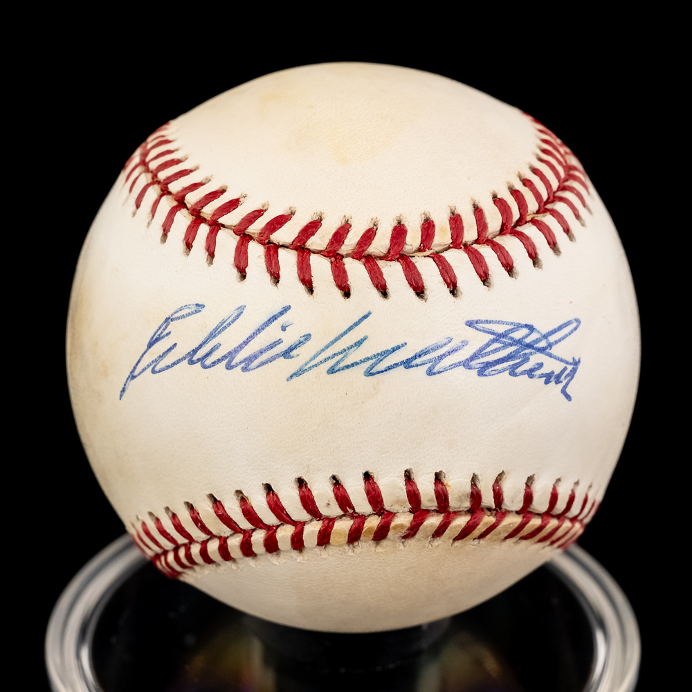 Eddie Mathews Autographed NL MLB Baseball w COA