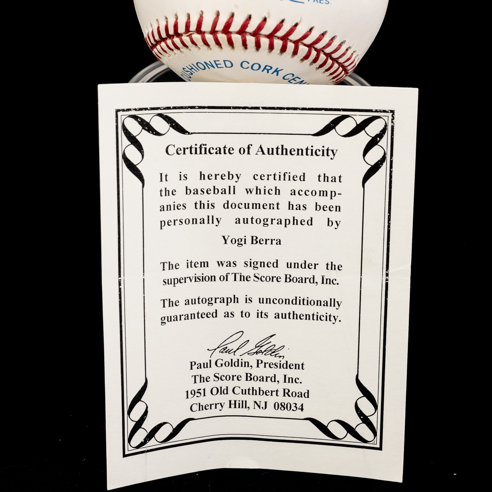 NYY Yogi Berra COA & Hector Lopez Signed Baseballs