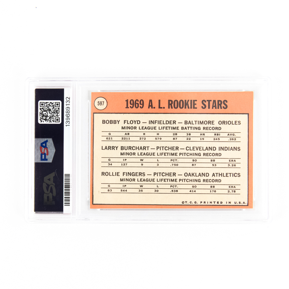 1969 Topps #79 Rollie Fingers Rookie Card RC PSA 7