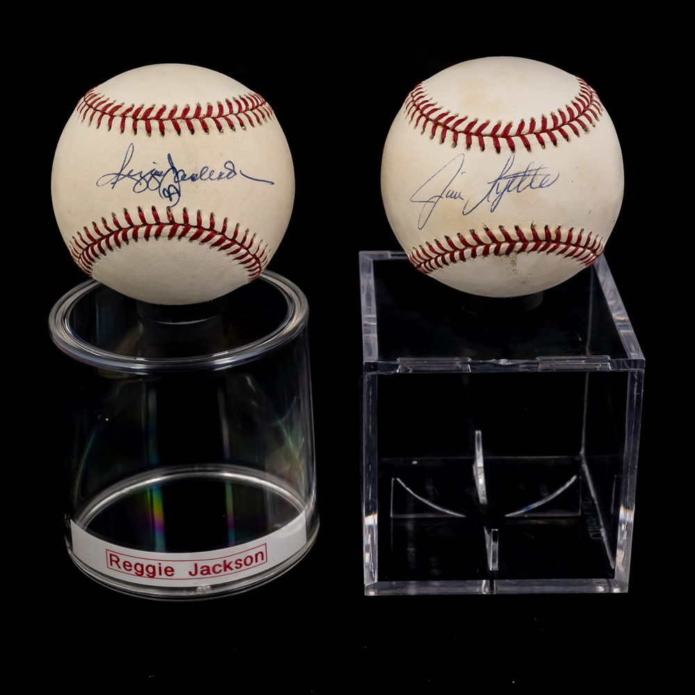 Reggie Jackson & Jim Lyttle Autographed Baseballs
