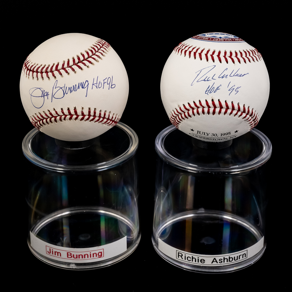 Richie Ashburn & Jim Bunning Autographed Baseballs