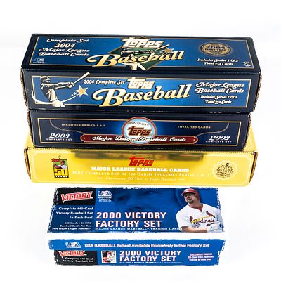 00 Victory 01 Topps 03 Topps 04 Topp MLB Card Sets. Collection featuring 2000 Victory, 2001 