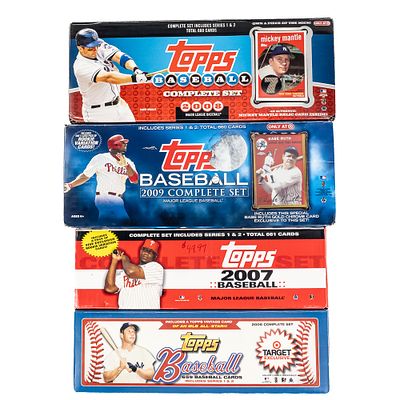 06 through 09 Topps MLB Baseball Card Complete Set. Collection featuring 2006 Topps Series 1 & 2 