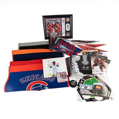 Chicago Cubs Sox Blackhawks Banners & Pennants. Chicago Sports collection showcasing Chicago 