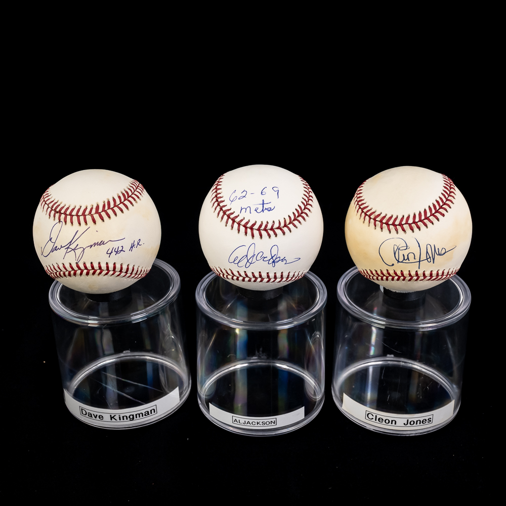 NYM Al Jackson Cleon Jones Kingman Signed Baseball