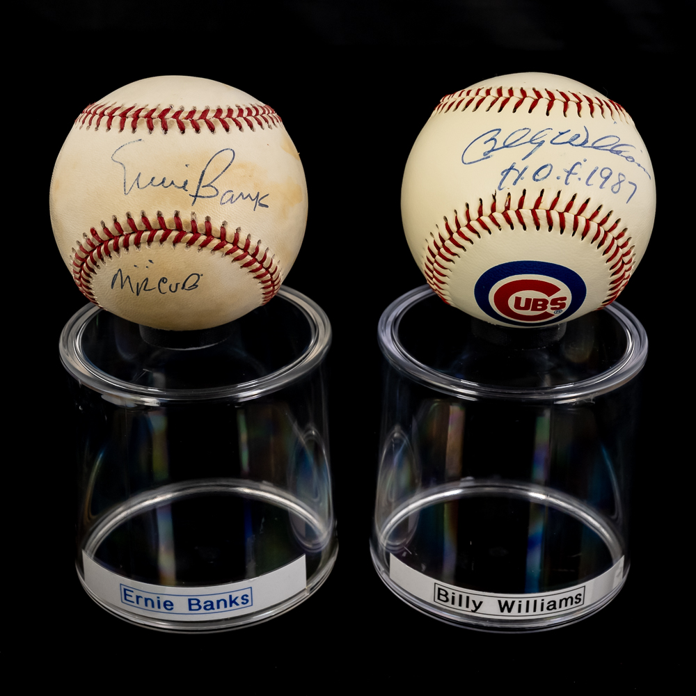 Ernie Banks & Billy Williams Autographed Baseballs