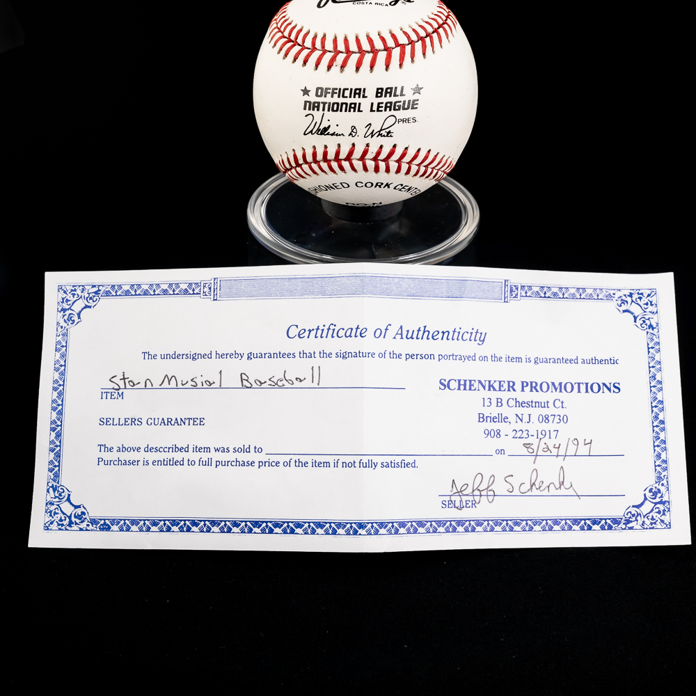 J. Mize & Stan Musial Autographed MLB Baseballs