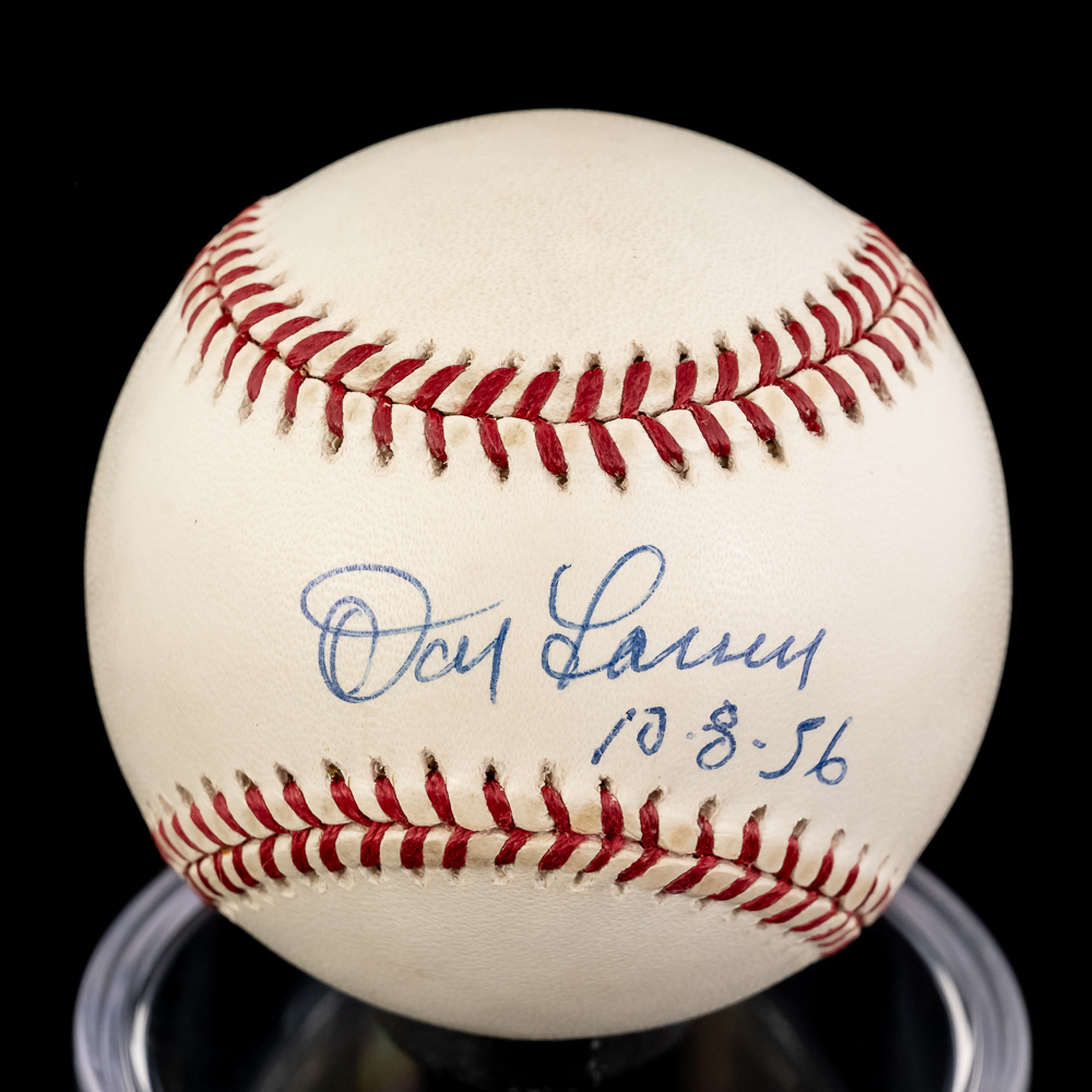 NYY D Larsen C Boyer Lyttle Autographed Baseballs