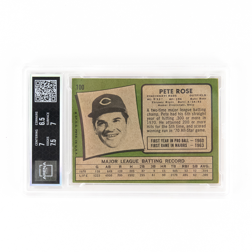 1971 Topps Pete Rose #100 Arena 7 HIT KING