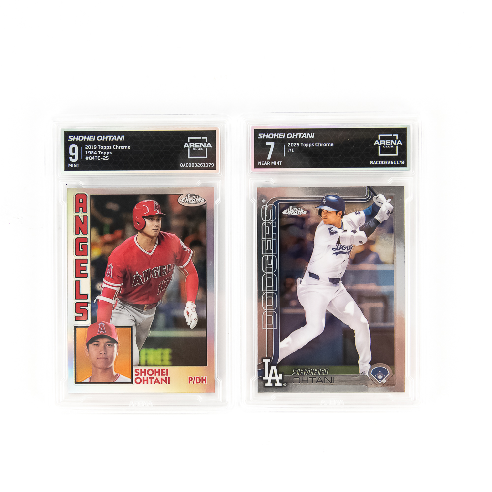 2019 & 2025 Shohei Ohtani Topps Chrome Arena 9 & 7