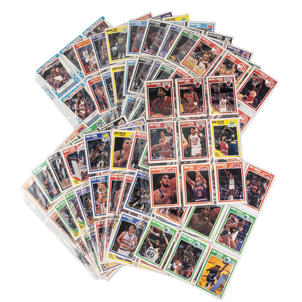 1989-90 Fleer NBA Basketball Set w Stickers Jordan
