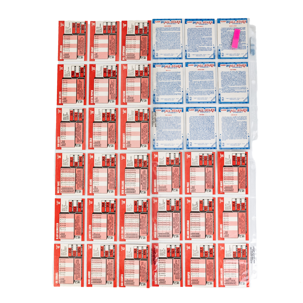1989-90 Fleer NBA Basketball Set w Stickers Jordan
