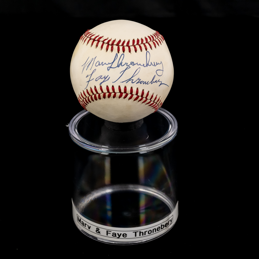 Marv & Faye Thronebery Autographed OAL Baseball