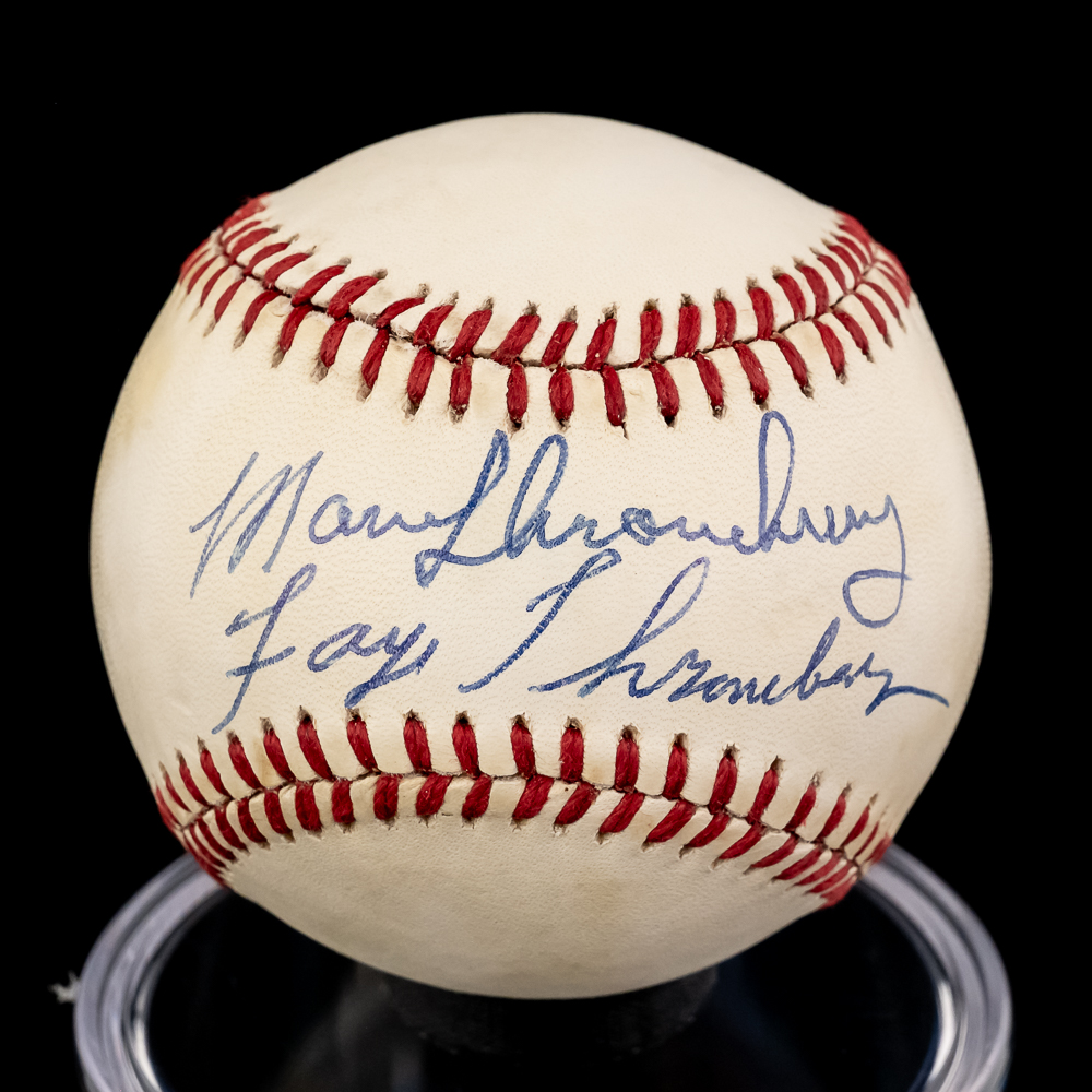 Marv & Faye Thronebery Autographed OAL Baseball