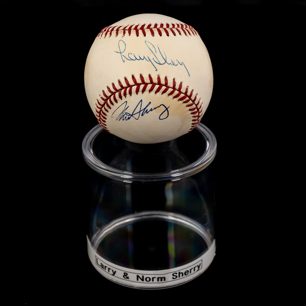Larry & Norm Sherry Autographed ONL Baseball