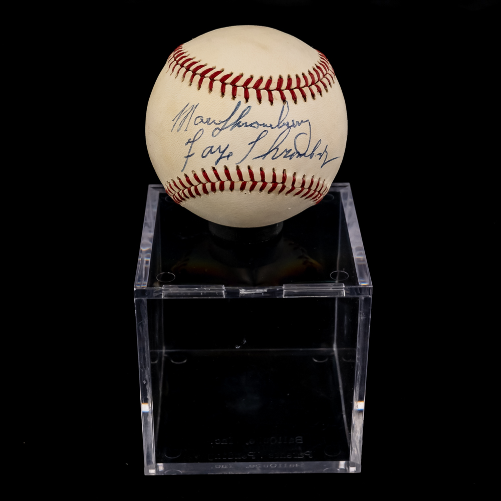 Marv & Faye Thronebery Autographed OAL Baseball