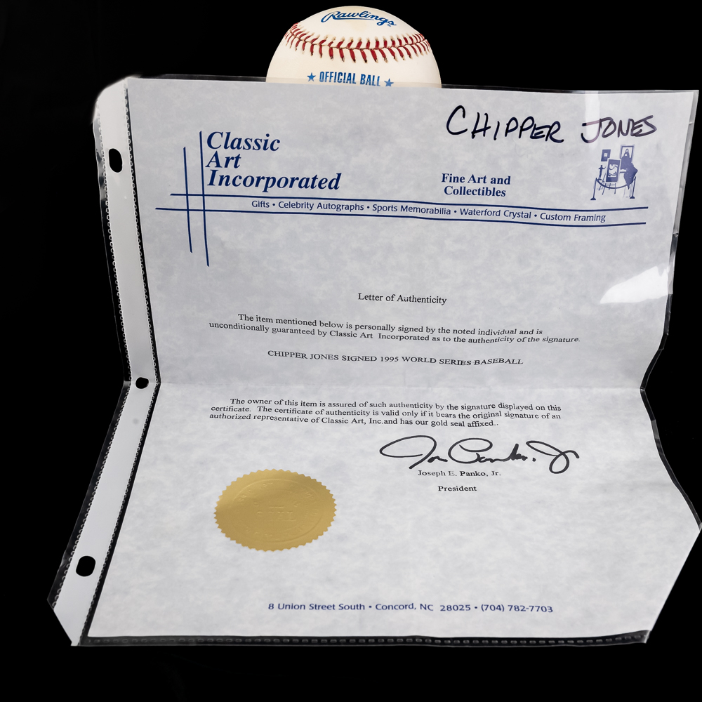 ATL Chipper Jones & David Justice Signed Baseballs