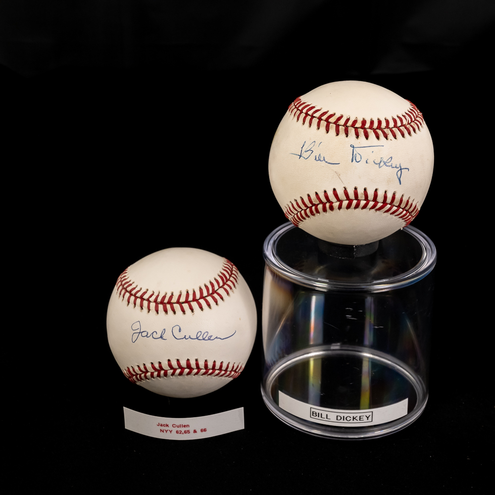 Bill Dickey & Jack Cullen Autographed Baseballs