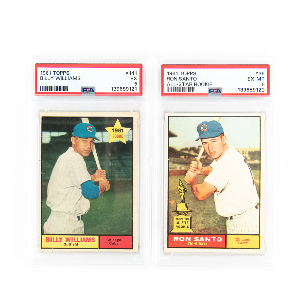 1961 Topps #35 Santo RC PSA 6 & '61 Topp #141 PSA5