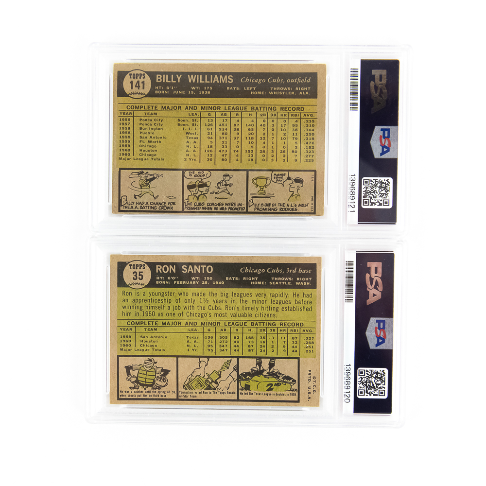1961 Topps #35 Santo RC PSA 6 & '61 Topp #141 PSA5