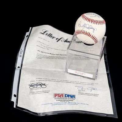 1993 Florida Marlins Inaugural Team Signed NL Ball. 1993 Florida Marlins TEAM ( Starting 9 