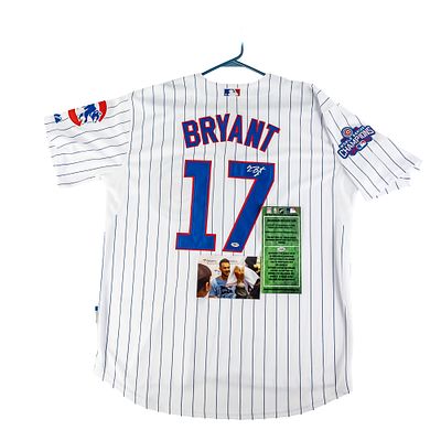 Kris Bryant Autographed 2016 Cubs WS Jersey w COA. Kris Bryant autographed white Majestic 