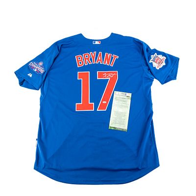 Kris Bryant Autographed 2016 Cubs WS Jersey w COA. Kris Bryant autographed white Majestic 