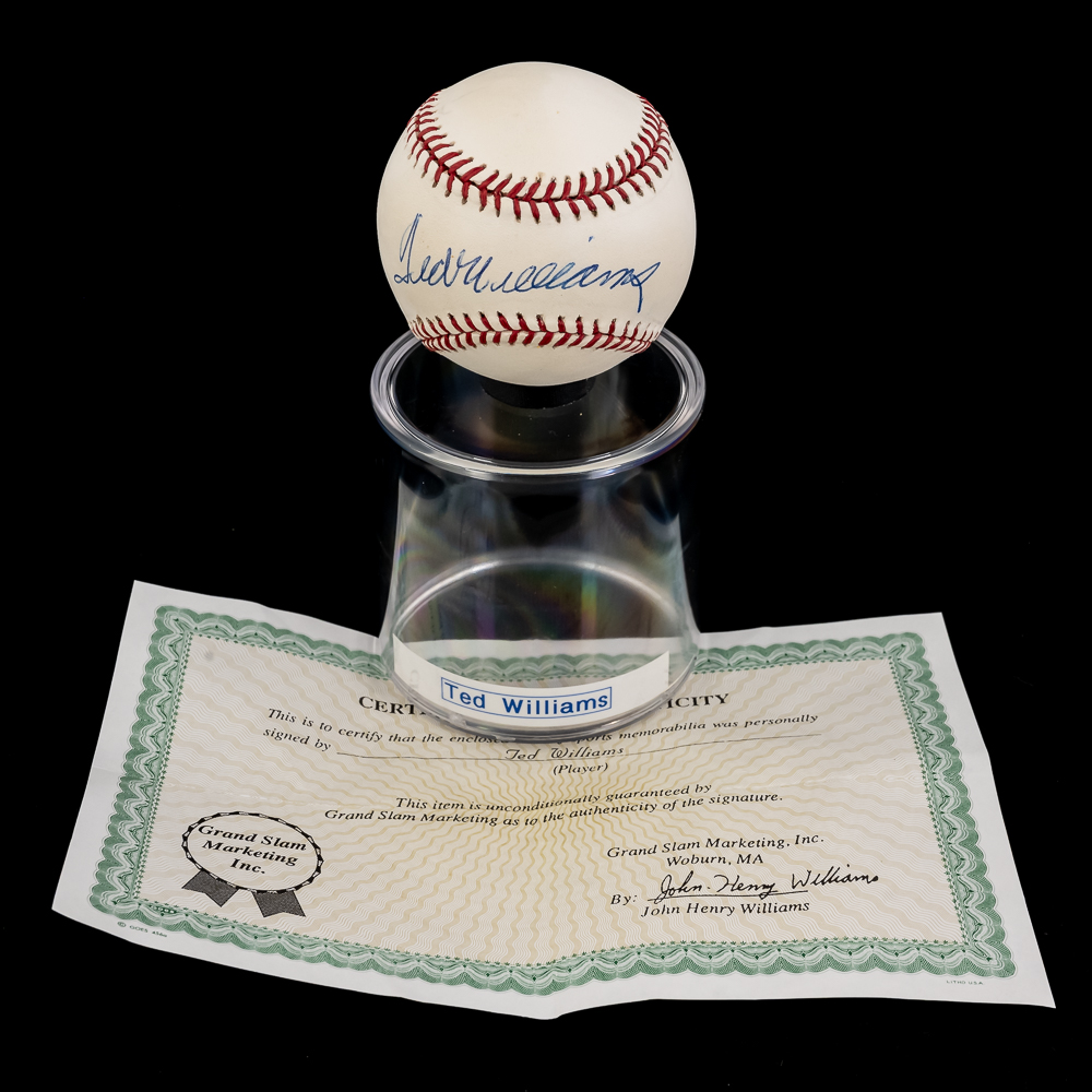 Ted Williams Autographed OAL Baseball w COA