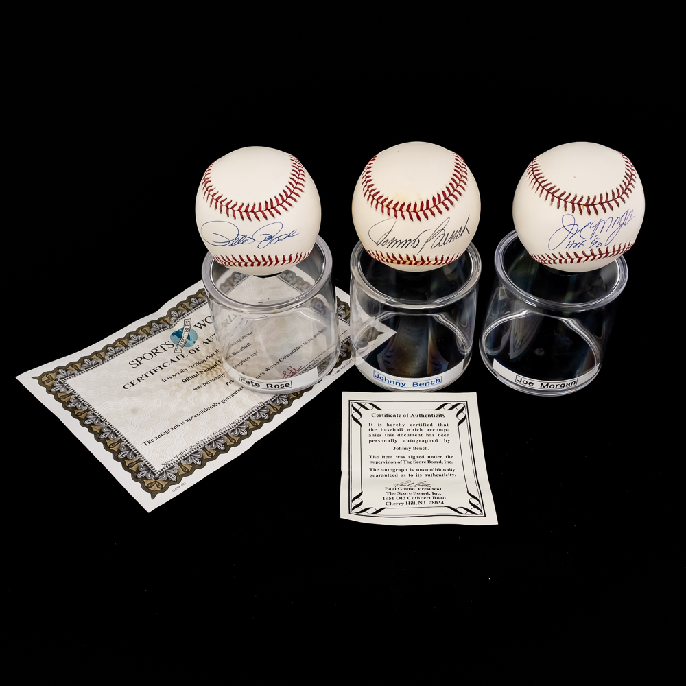 Rose Bench & Morgan Autogrphed MLB Baseballs